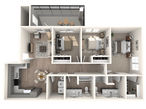 3d Unit C1-1361sf at Inspiration Apartments, Arizona, 86326